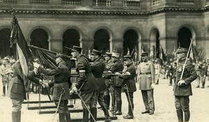 France Paris Invalides Colour Guard General Weygand Flags Old Photo Rol 1931
