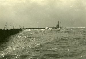 France Port of Dunkirk Dunkerque Extension Work West & South Dike Old Photo 1930