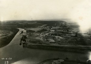 France Port of Dunkirk Dunkerque Extension Work West & South Dike Old Photo 1931