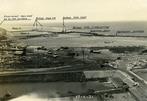 France Port of Dunkirk Dunkerque Extension Work West & South Dike Old Photo 1931