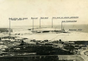 France Port of Dunkirk Dunkerque Extension Work West & South Dike Old Photo 1931