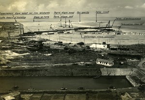 France Port of Dunkirk Dunkerque Extension Work West & South Dike Old Photo 1931