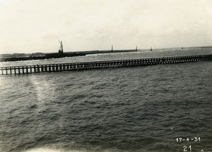 France Port of Dunkirk Dunkerque Extension Work West & South Dike Old Photo 1931