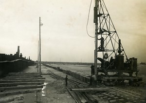 France Port of Dunkirk Dunkerque Extension Work West & South Dike Old Photo 1931