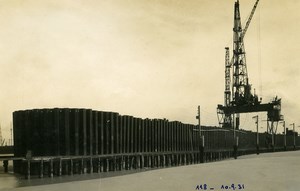 France Port of Dunkirk Dunkerque Extension Work West & South Dike Old Photo 1931