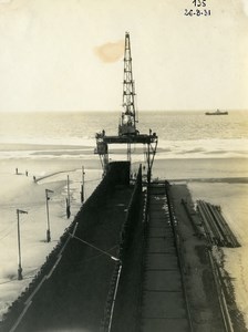 France Port of Dunkirk Dunkerque Extension Work West & South Dike Old Photo 1931