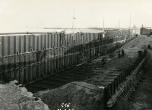 France Port of Dunkirk Dunkerque Extension Work West & South Dike Old Photo 1932