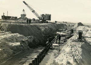 France Port of Dunkirk Dunkerque Extension Work West & South Dike Old Photo 1932