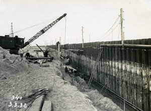 France Port of Dunkirk Dunkerque Extension Work West & South Dike Old Photo 1932