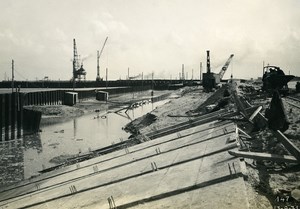 France Port of Dunkirk Dunkerque Extension Work West & South Dike Old Photo 1931