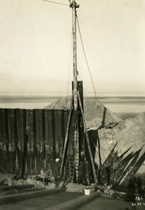 France Port of Dunkirk Dunkerque Extension Work West & South Dike Old Photo 1931