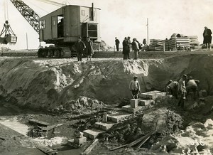 France Port of Dunkirk Dunkerque Extension Work West & South Dike Old Photo 1932