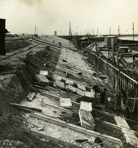 France Port of Dunkirk Dunkerque Extension Work West & South Dike Old Photo 1931