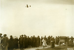 France Early Military Aviation Farman Biplane Flying Old Photo Meurisse 1912