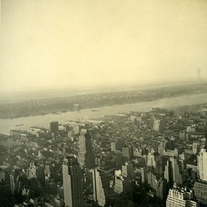 USA New York Panorama from Empire State Building? Old Photo 1936