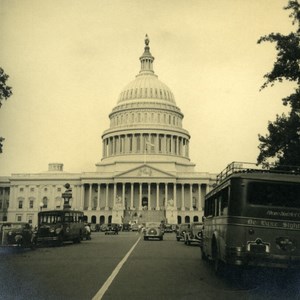 USA Washington United States Capitol Tourist Trip Bus Automobile Old Photo 1936