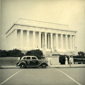 USA Washington DC Lincoln Memorial Tourist Trip Automobile Old Photo 1936