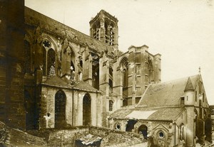 France Soissons Cathedral Ruins WWI First World War Army Old Photo SPA 1918