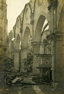 France Berry au Bac Church Ruins WWI First World War Army Old Photo SPA 1918