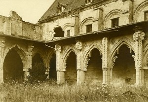 France Cloister Ruins WWI First World War Army Old Photo SPA 1918