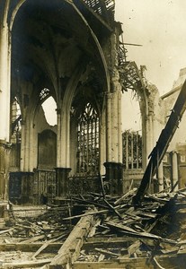 France Church Ruins WWI First World War Army Old Photo SPA 1918