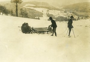 France Sleigh for Wounded Soldier WWI First World War Army Old Photo SPA 1918