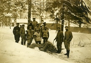 France Cantonment in the Snow WWI First World War Army Old Photo SPA 1918