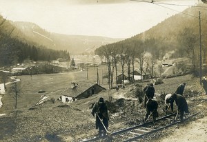 France Men Repairing Railroad WWI First World War Army Old Photo SPA 1918