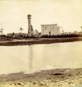 Middle East Lebanon Baalbek Ruins Minaret Old Anonymous Albumen Photo 1880