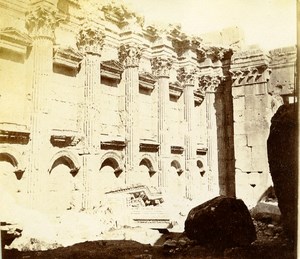 Middle East Lebanon Baalbek Ruins Old Anonymous Albumen Photo 1880