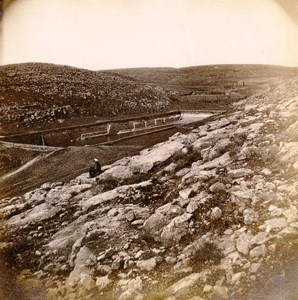 Middle East Bethlehem Solomon's Pools Old Anonymous Albumen Photo 1880