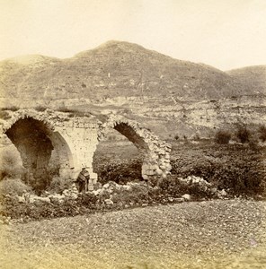 Middle East Palestine Mount of Temptation Quarantania Old Albumen Photo 1880