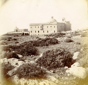 Middle East Mount Carmel Convent Old Anonymous Albumen Photo 1880