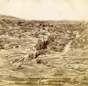 Middle East Israel Jerusalem Tyropoeon Valley Old Anonymous Albumen Photo 1880