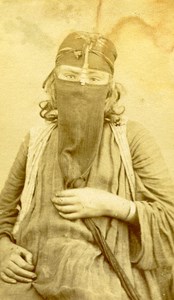Middle East Woman Traditional Fashion Portrait Old Anonymous Albumen Photo 1880