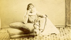 Middle East Woman Traditional Fashion Portrait Old Anonymous Albumen Photo 1880