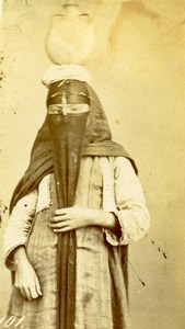 Middle East Woman Traditional Fashion Portrait Old Anonymous Albumen Photo 1880