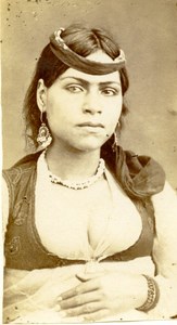 Middle East Woman Traditional Fashion Portrait Old Anonymous Albumen Photo 1880