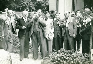 France Group of Men Smokers a Photographer Old Photo 1930