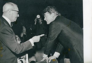 France Paris Olympia Maurice Chevalier Jean Marais at Sacha Show Old Photo 1965