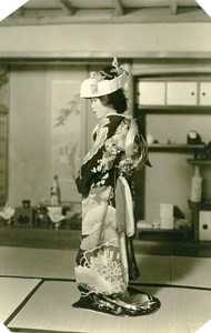 USA Hawaii Honolulu Japanese Woman Traditional Fashion Old Photo 1948