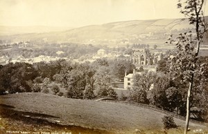 Scotland Melrose Abbey from Prior Bank Old Albumen Photo Wilson GWW 1875