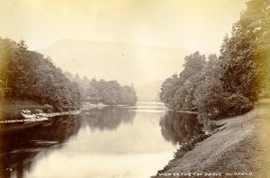 Scotland View on the Tay above Dunkeld Old Albumen Photo Valentine 1875