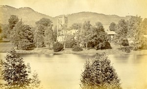 Scotland Dunkeld Cathedral from River Old Albumen Photo Wilson GWW 1875