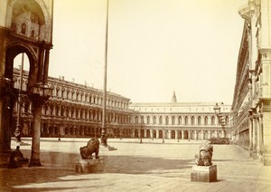 Italy Venice View of Piazzetta dei Leoncini Old Albumen Photo 1875