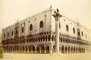 Italy Venice Piazzetta San Marco Winged Lion Doges Palace Old Photo 1875