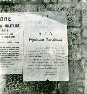 France Paris WWII Ville Ouverte Guerre Occupation Allemande Affiche Ancienne Photo Juin 1940