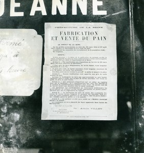 France Paris WWII Guerre Occupation Allemande Poster Rationnement du Pain Ancienne Photo 1940