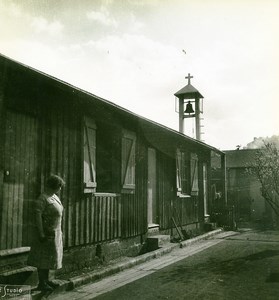 France Paris WWII Guerre Occupation Allemande Bidonville Porte d'Ivry Religion Ancienne Photo 1942