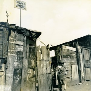 France Paris WWII Guerre Occupation Allemande Bidonville Porte d'Ivry Ancienne Photo 1942